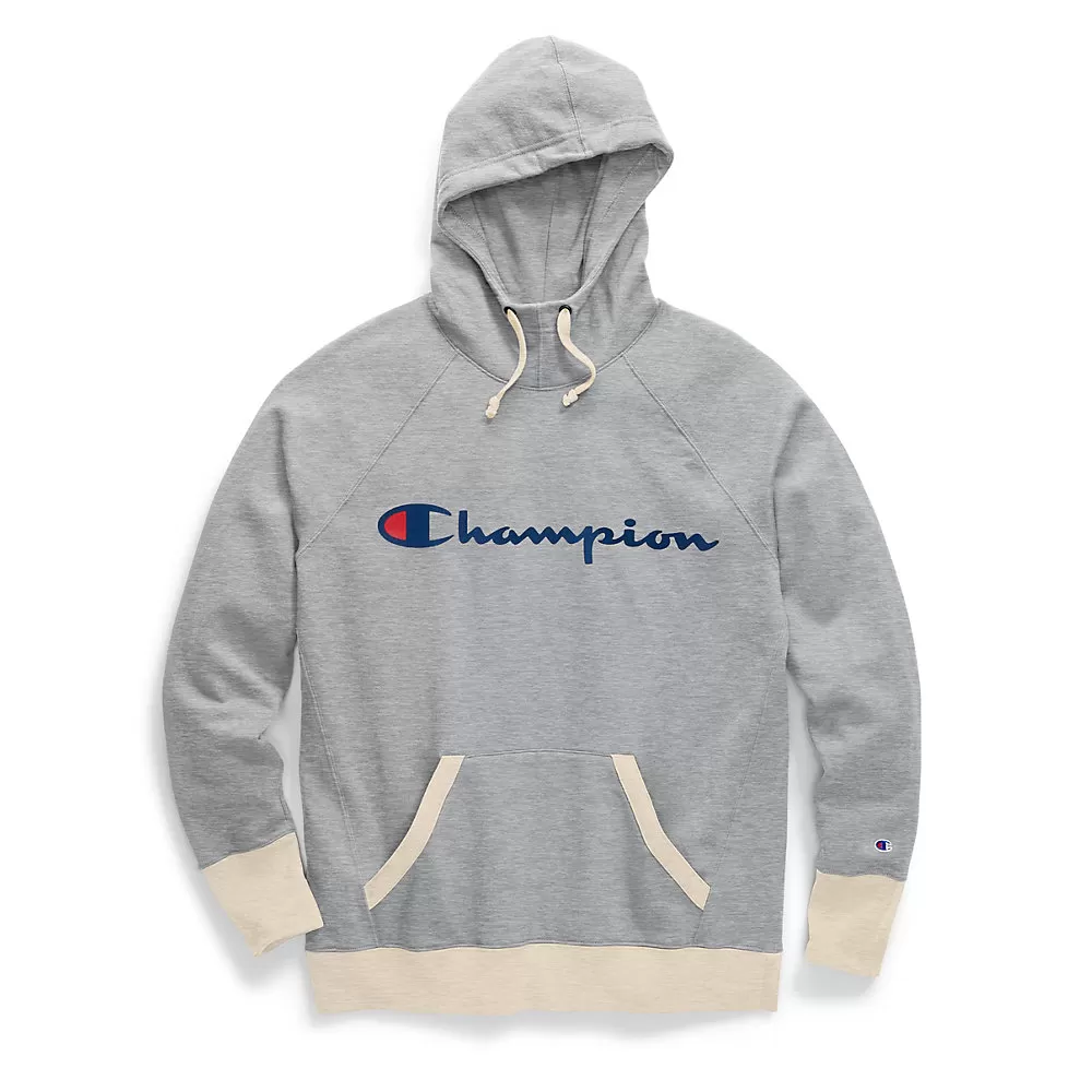 Champion Women Plus Powerblend Fleece Pullover Hoodie Graphic-2C Champion Script