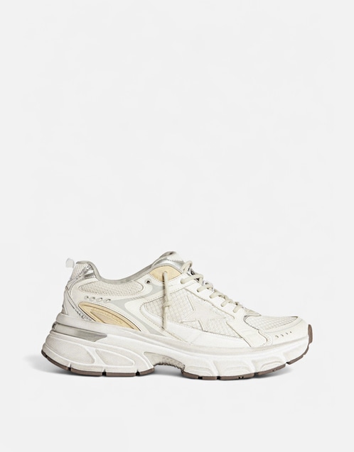 Lightstar Mesh And Leather Lace-Up Sneakers