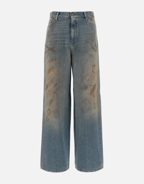 Studded Lived-in Boyfriend Jeans