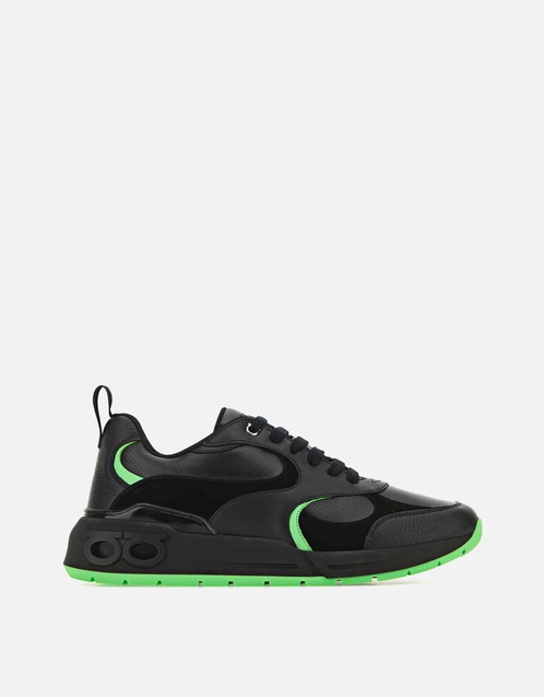 Men's Calfskin Leather And Suede Inserts Sneakers