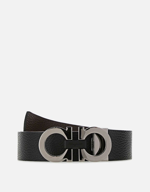 Men's Textured Calfskin Leather Reversible Belt