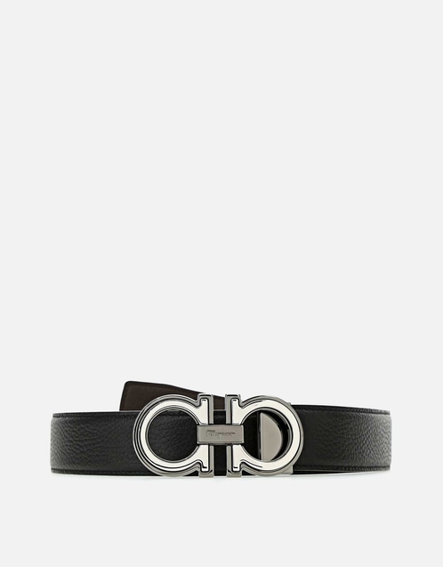 Men's Pebble Calfskin Leather Reversible Belt