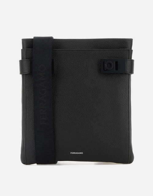 Men's Pebble Calfskin Leather Crossbody Bag