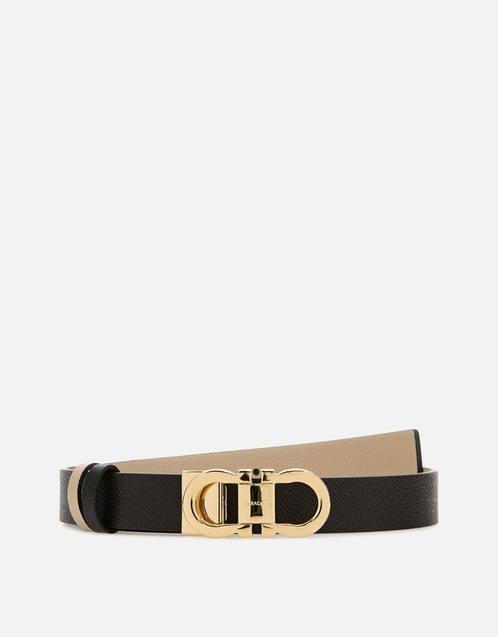 Pebble Calfskin Leather Reversible Belt