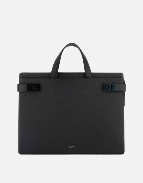 Men's Twins Calfskin Leather Briefcase