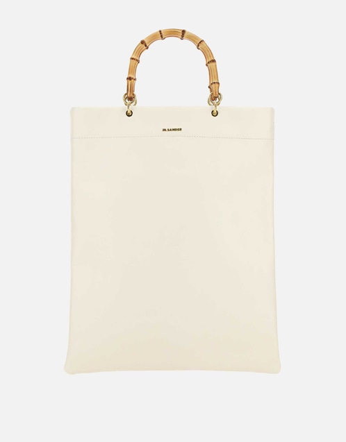 Ivory Leather Medium Shopping Bag