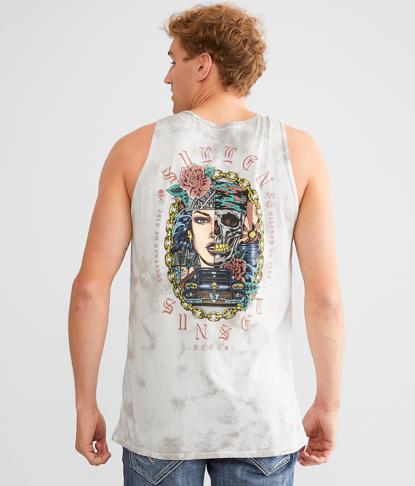 Sullen Goons Tank Top - Men's Tank Tops in White Lt Grey Crystal Was