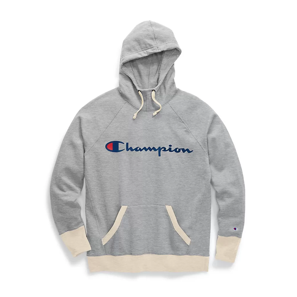 Champion Womens Powerblend Fleece Pullover Hoodie, Script Logo