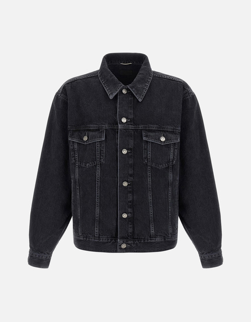 Men's Trucker Jacket In French Black Denim