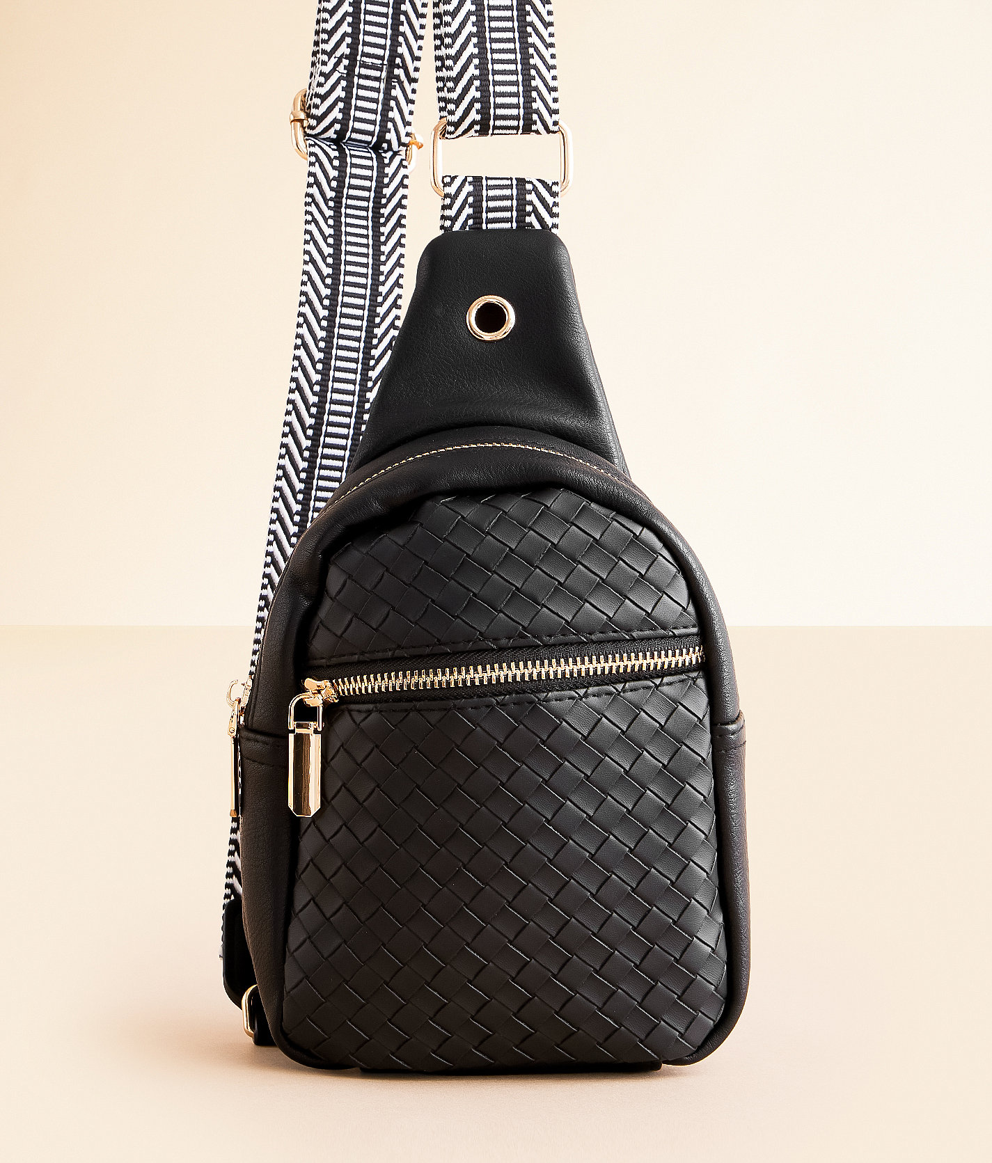 Worn/West Weaved Crossbody Sling - Women's Bags & Wallets in Black