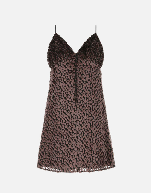 Two-Tone Velvet Mini Dress