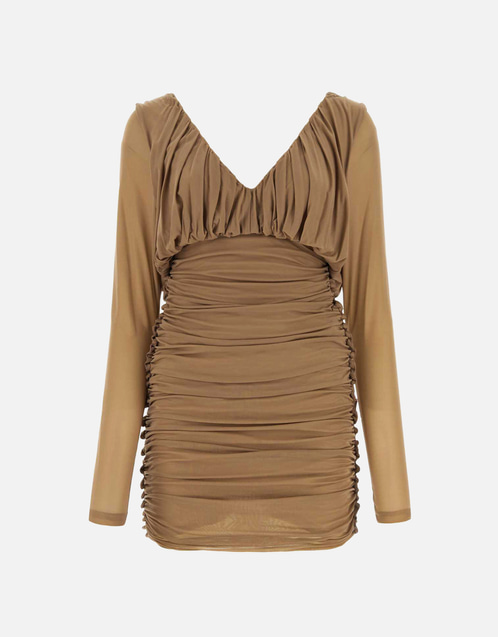 Camel Jersey Mini Dress