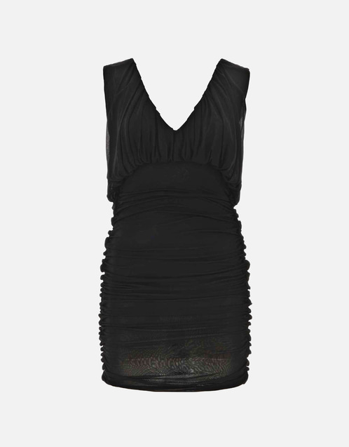 Black Cupro Mini Dress