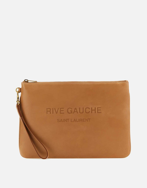 Men's Camel Leather Clutch