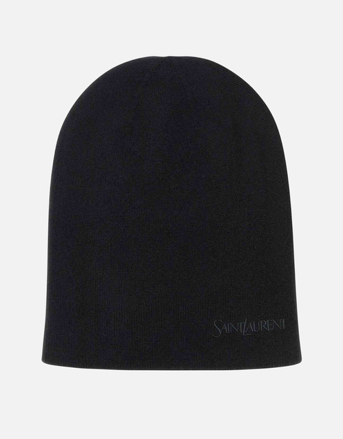 Black Cashmere Beanie Hat