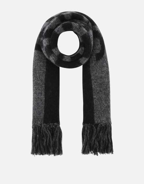 Unisex Printed Wool Blend Scarf