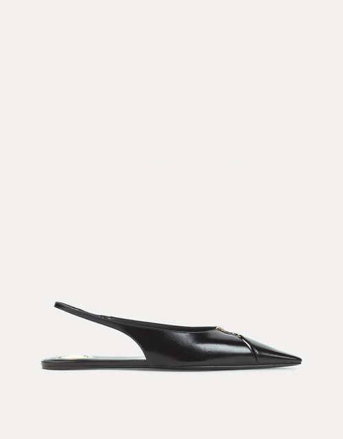 Babylone Slingback Flats In Smooth Leather