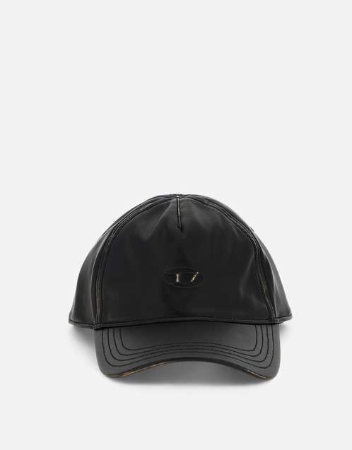 Men's C-Heather Distressed Leather-Effect Fabric Cap