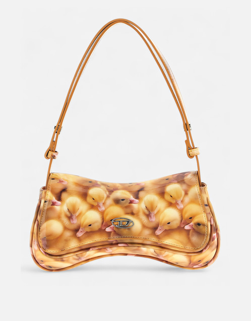 Glossy Fabric Shoulder Bag