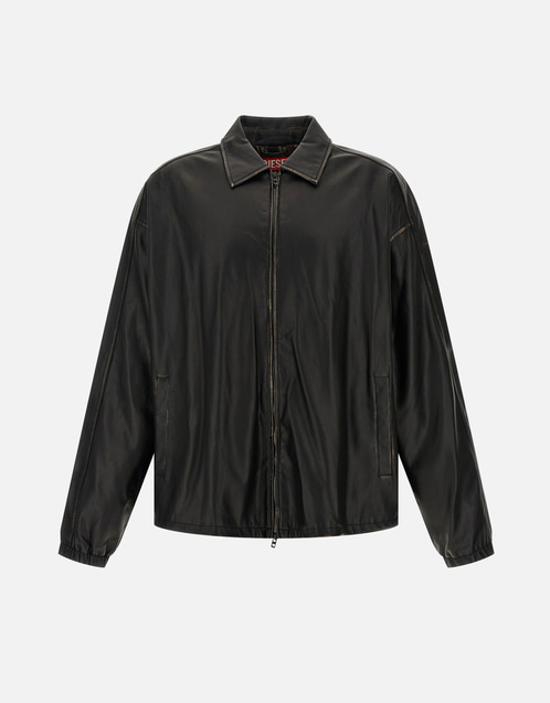 Men's J-Ake Distressed Leather-Effect Jacket