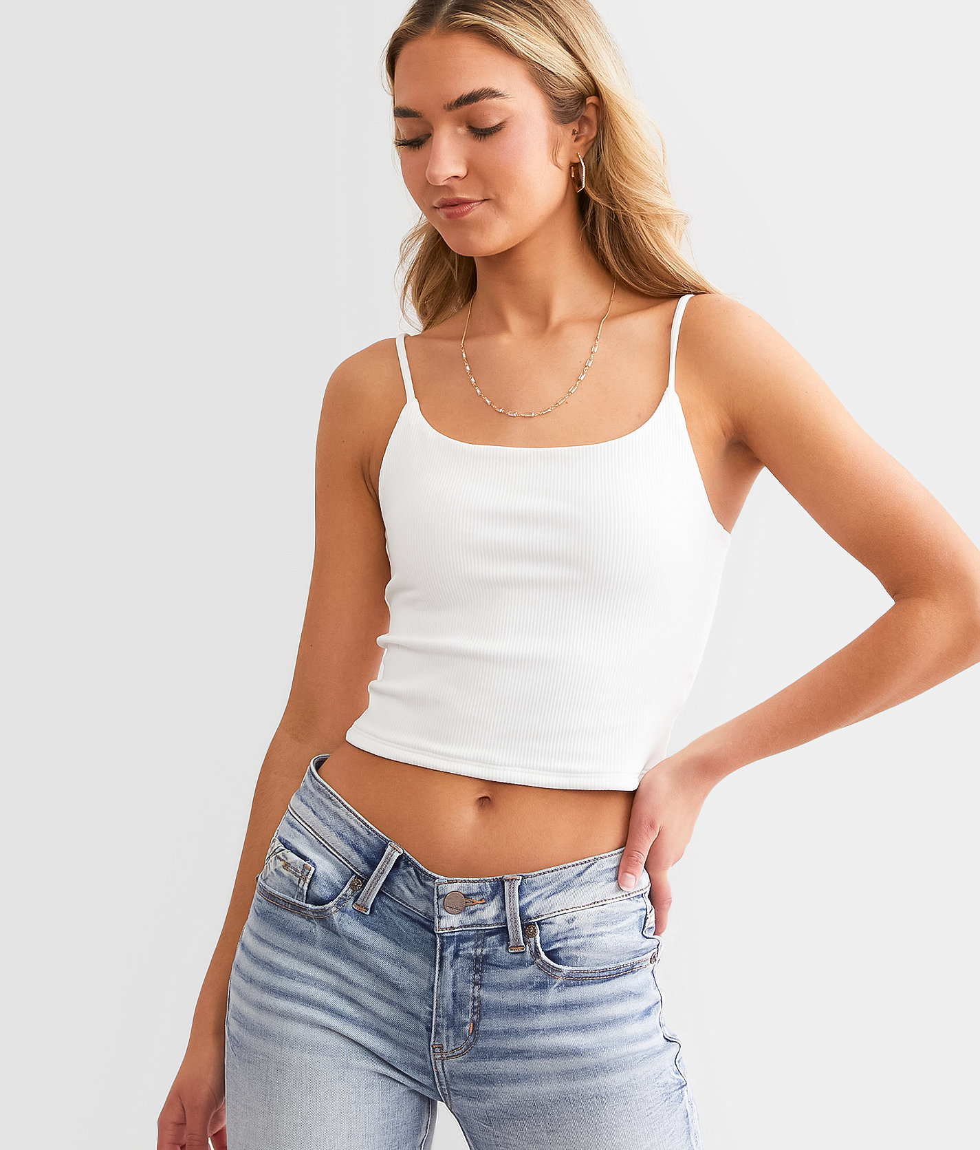 Buckle Black Cropped Shaping & Smoothing Tank Top - Women's Tank Tops in White