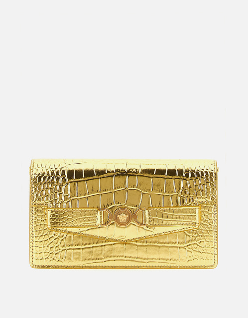 Medusa '95 Croc-Effect Calf Leather Clutch