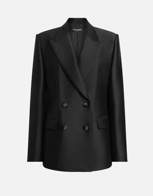 Virgin Wool And Silk Double-Breasted Blazer
