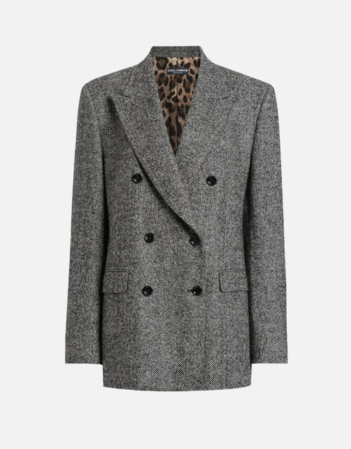 Wool Blend Double-Breasted Jacket