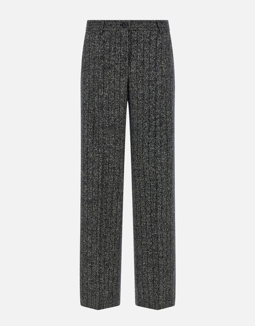Wool Blend Striped Pants