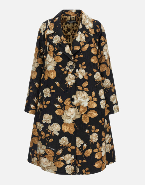 Cotton Blend Brocade Coat