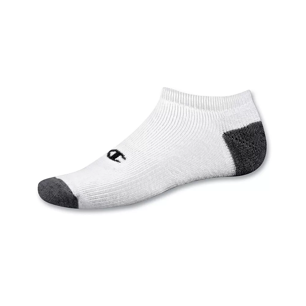 Champion Double Dry Performance Men's White No-Show Socks 6-Pack