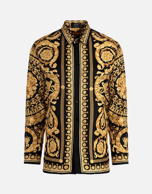 Men's Barocco Silk Long-Sleeved Shirt