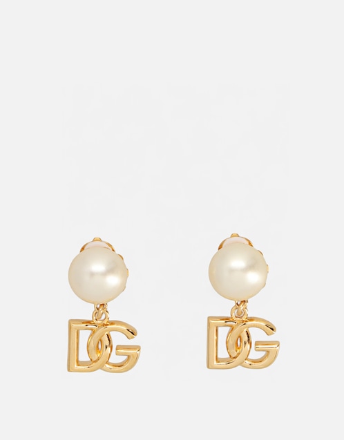 Newton Pearl Logo Earrings