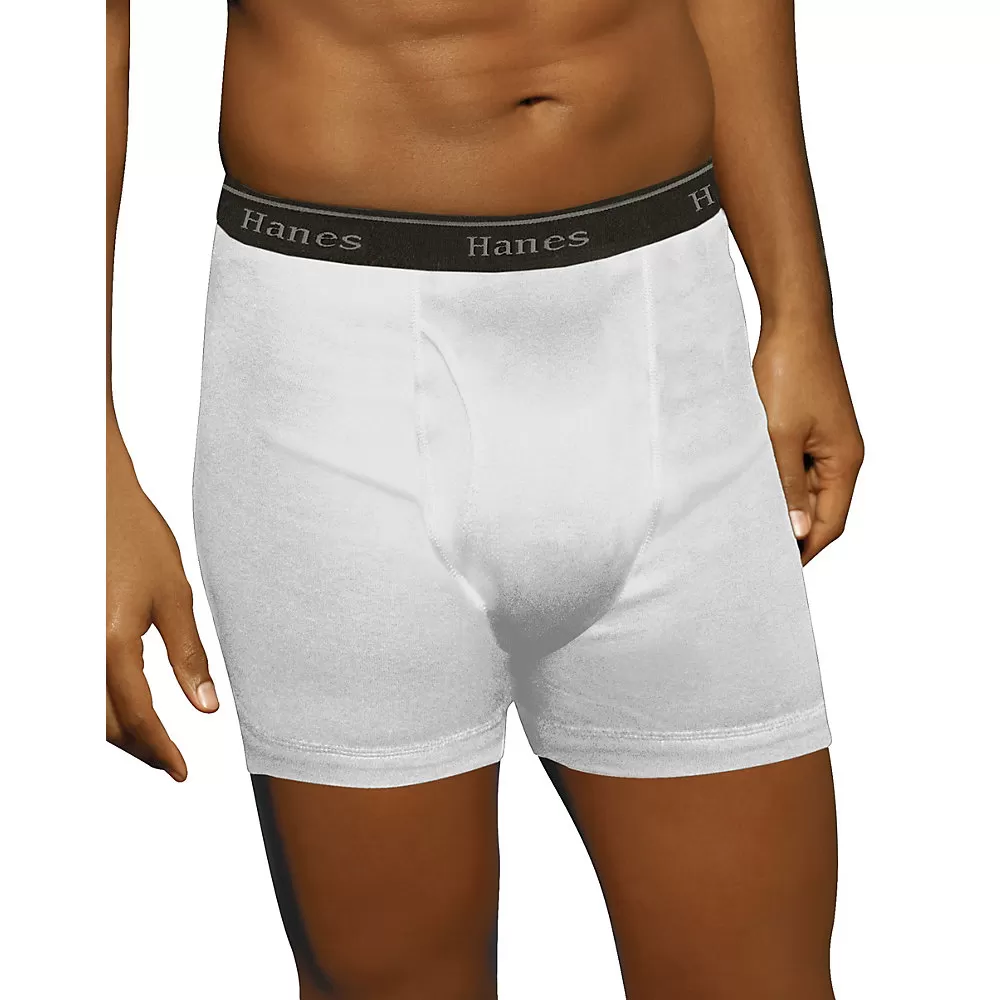 Hanes Classics Men's TAGLESS No Ride-up Boxer Briefs with Comfort Flex Waistband 2X-4X 2-Pack