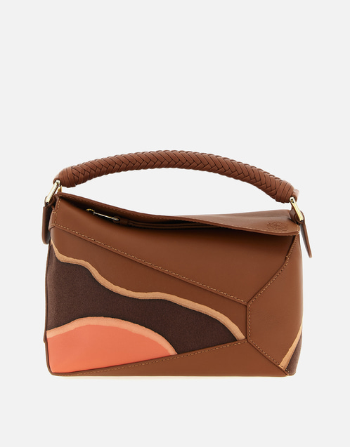 Small Puzzle Edge Landscape Bag In Nappa Calfskin