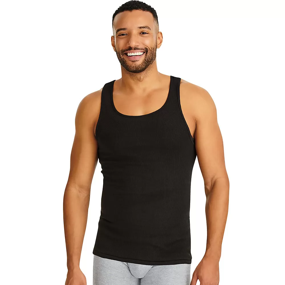 Hanes Classics Men's TAGLESS ComfortSoft Dyed A-Shirt 4-Pack