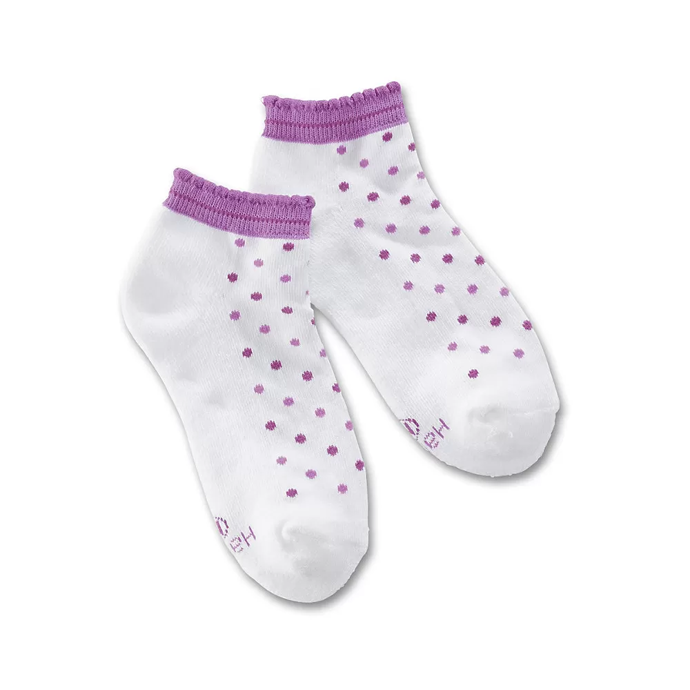 Hanes Ultimate Girls' Scallop Low-Cut EZ Sort Socks 4-Pack