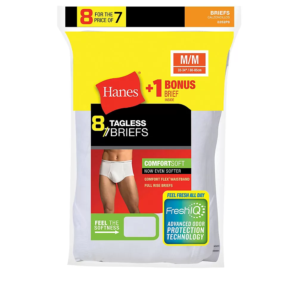 Hanes Men's No Ride Up Brief 8-Pack