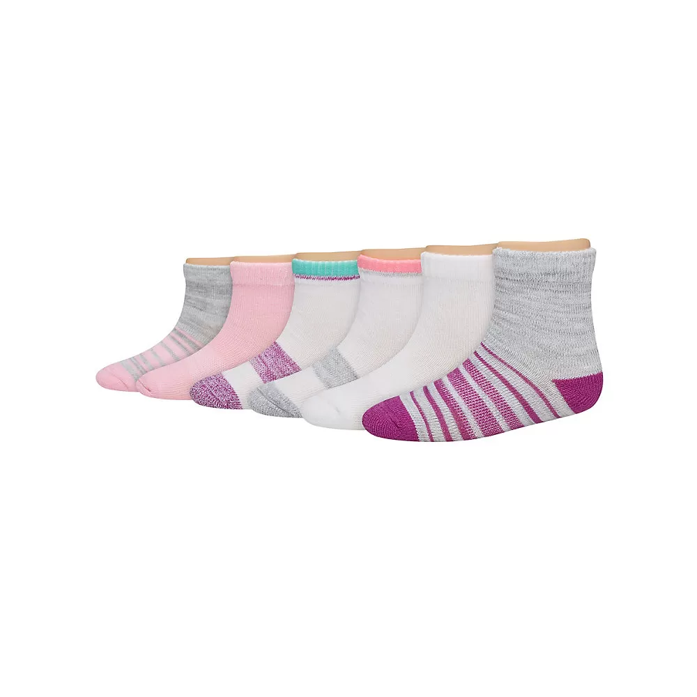 Hanes Toddler Girls' Ankle Socks 6-Pack