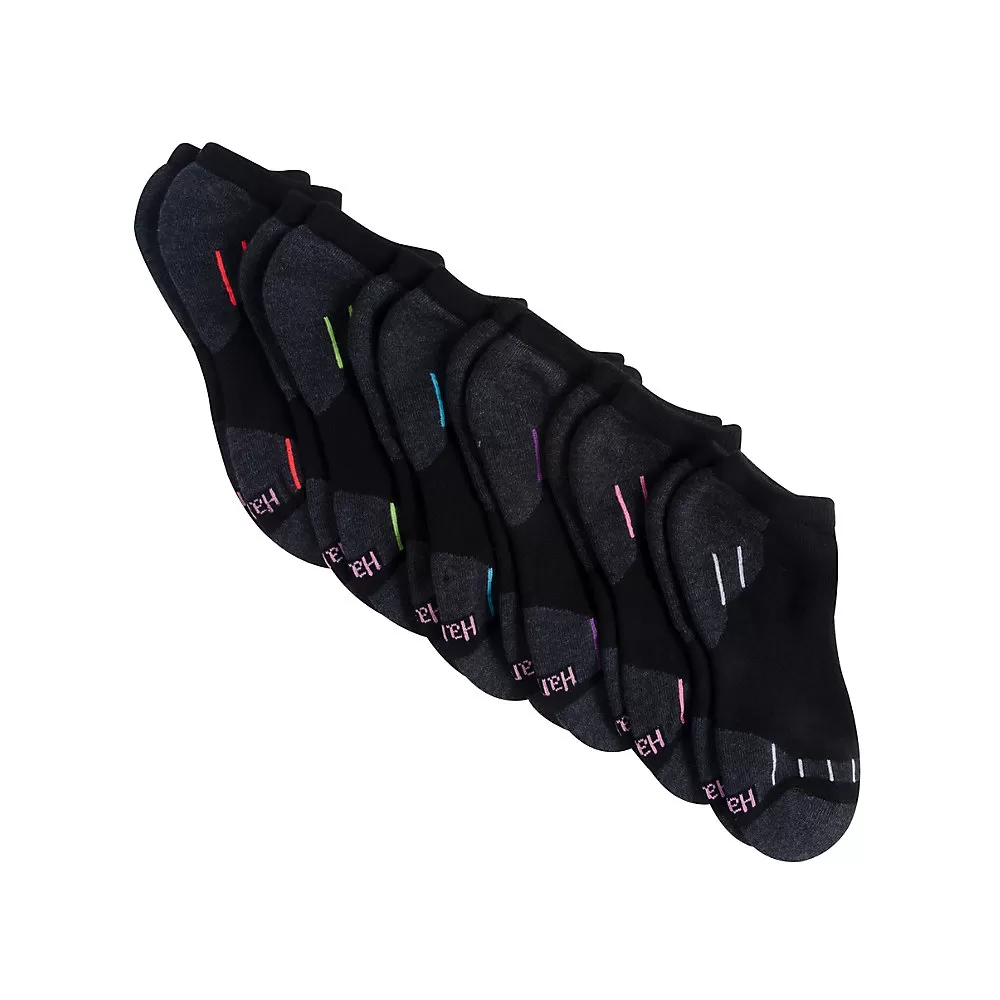 Hanes Sport Women's Cool Comfort No Show Socks Extended Size 6-Pack