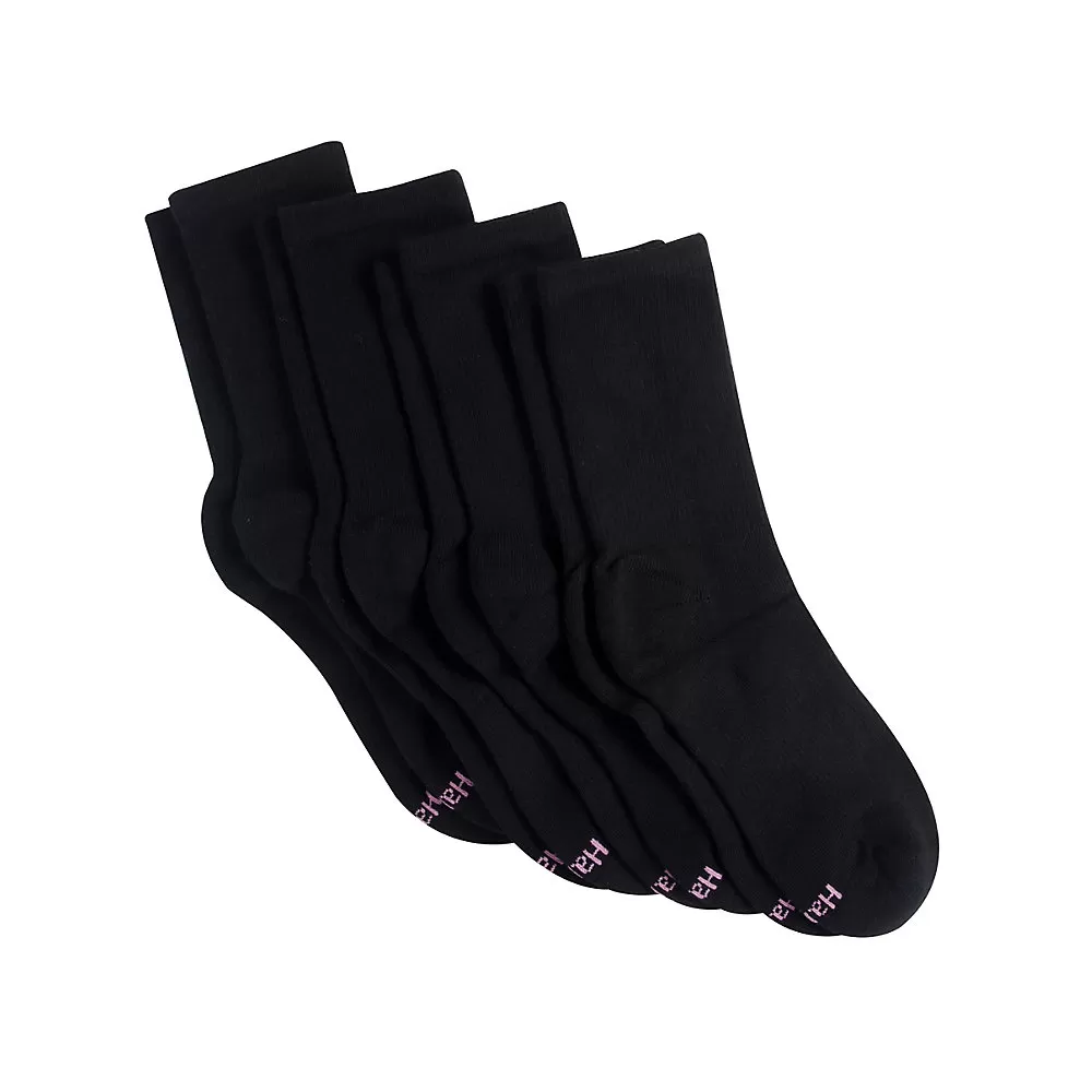 Hanes Sport Women's Cool Comfort Crew Socks 4-Pack