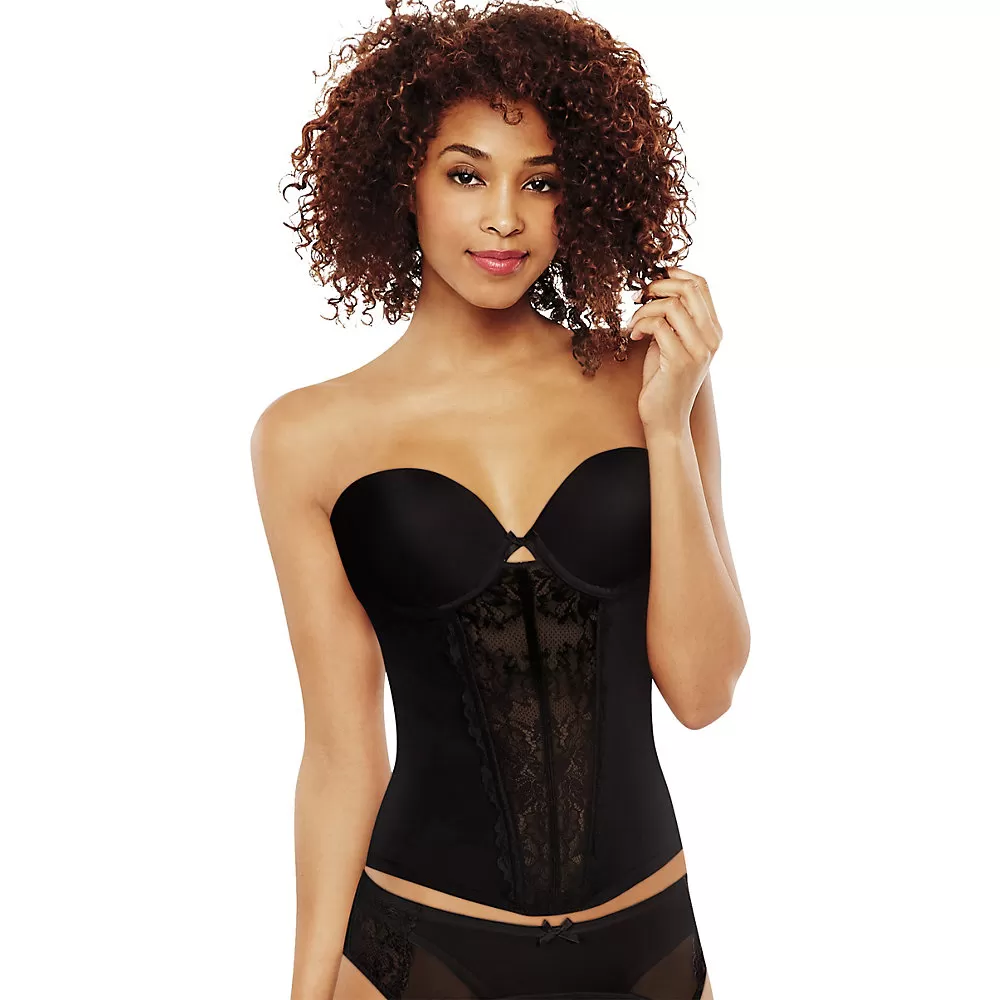 Maidenform Floral Lace Strapless Push-Up Bustier