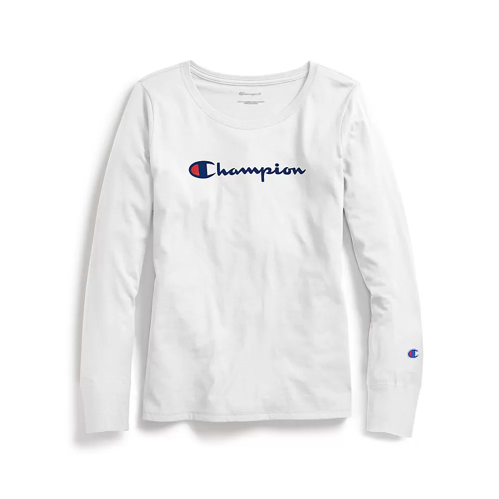 Champion Women Classic Long-Sleeve Tee, Script Logo