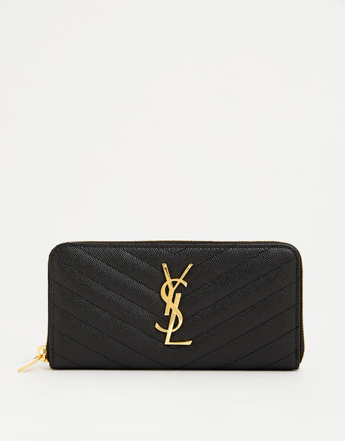 Cassandre Matelassé Grainy Calfskin Zip Around Wallet