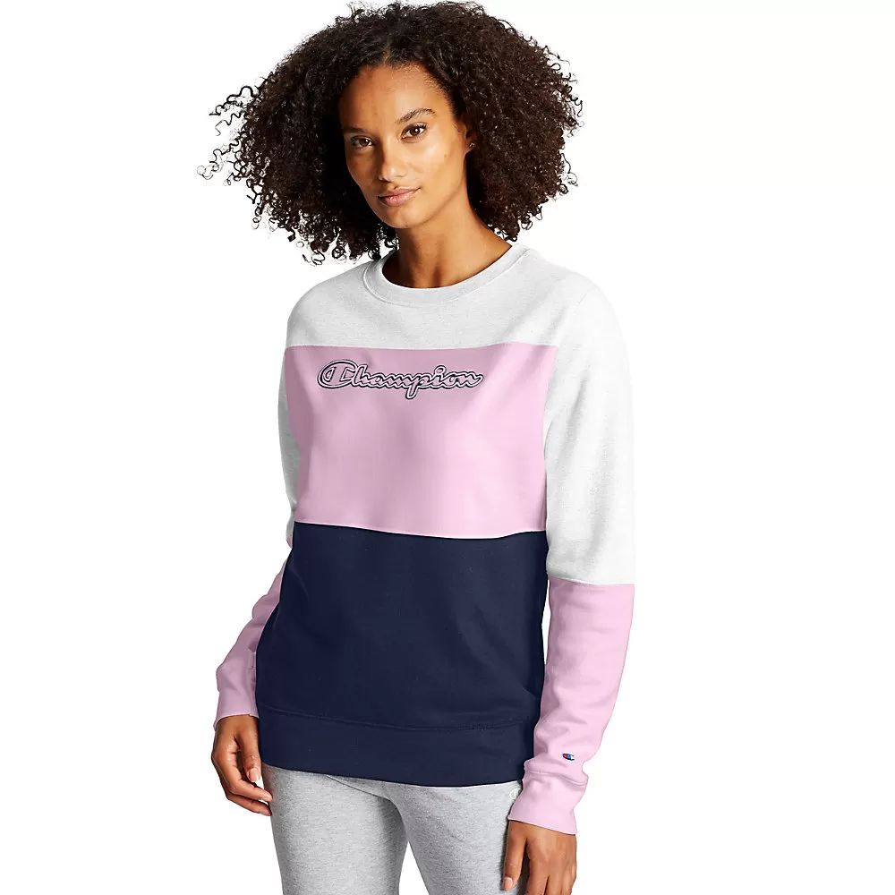 Powerblend Colorblock Crew, Script Logo