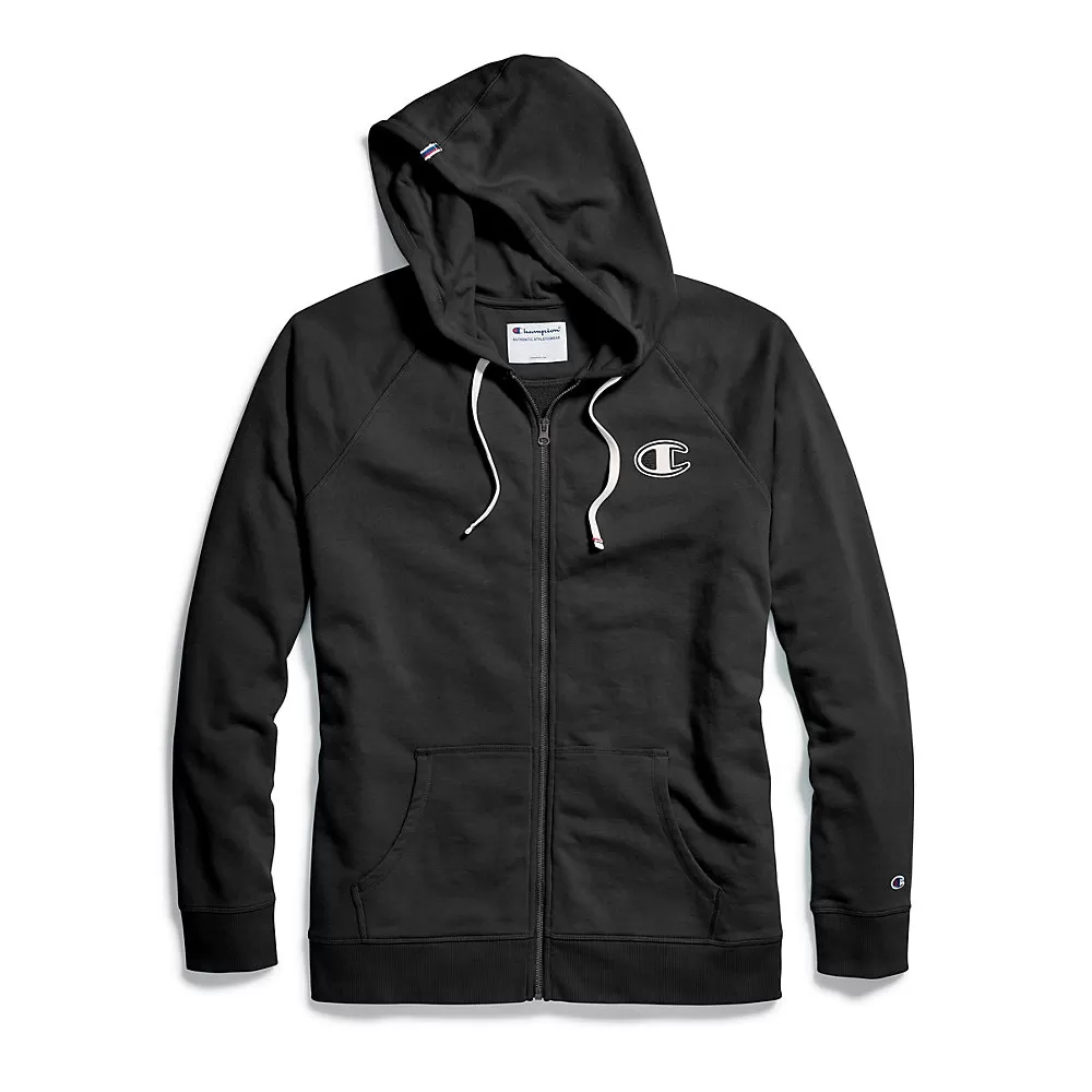 Champion Women's Plus Heritage French Terry Zip Hoodie, Chainstitch C Logo