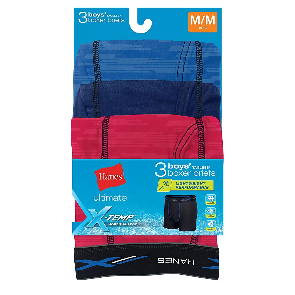 Hanes Ultimate Boys X-Temp Performance Boxer Briefs 3-Pack