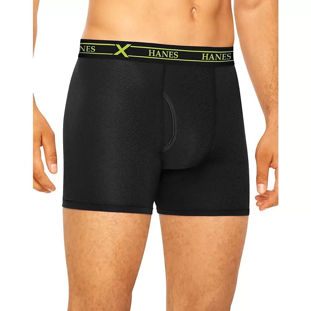 Hanes Ultimate Men's FreshIQ X-Temp Air Boxer Briefs Assorted Black/Grey 3-Pack
