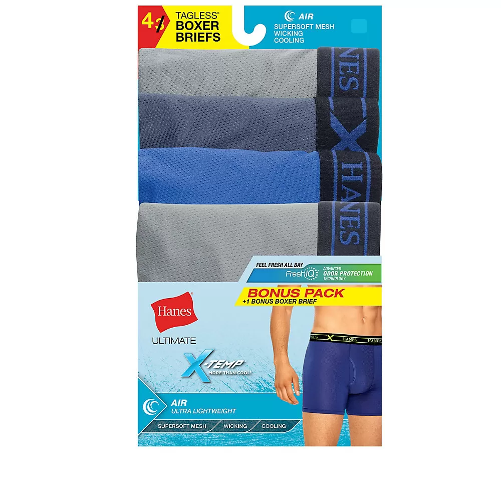 P3+1 BONUS Blk/Gry X-Temp Air poly Boxer Brief