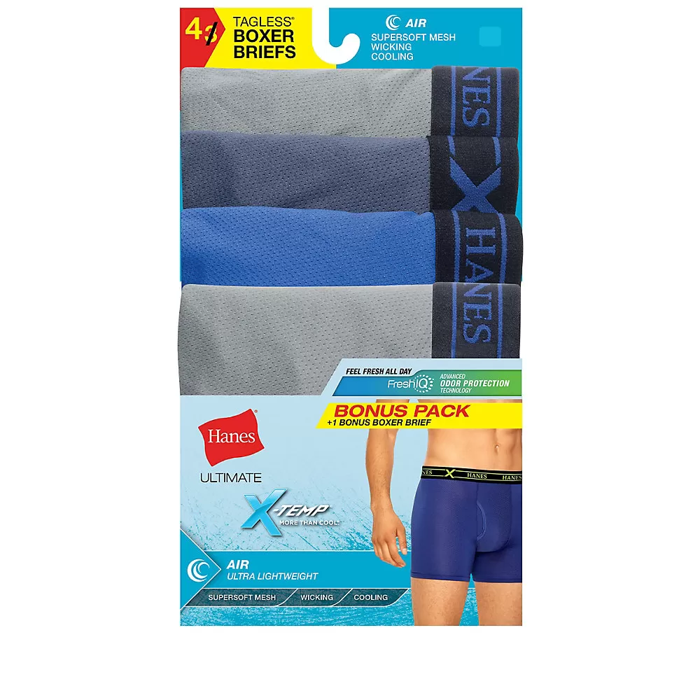 P3+1 BONUS Assorted Dyed X-Temp Air poly Boxer Brief